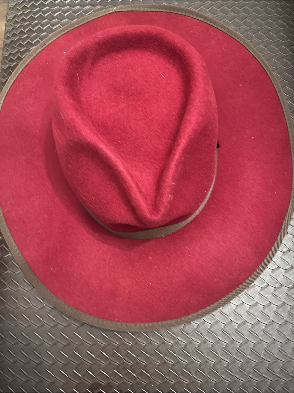 Goorin Bros Cranberry Wide-Brim Wool Fedora Hat New Medium